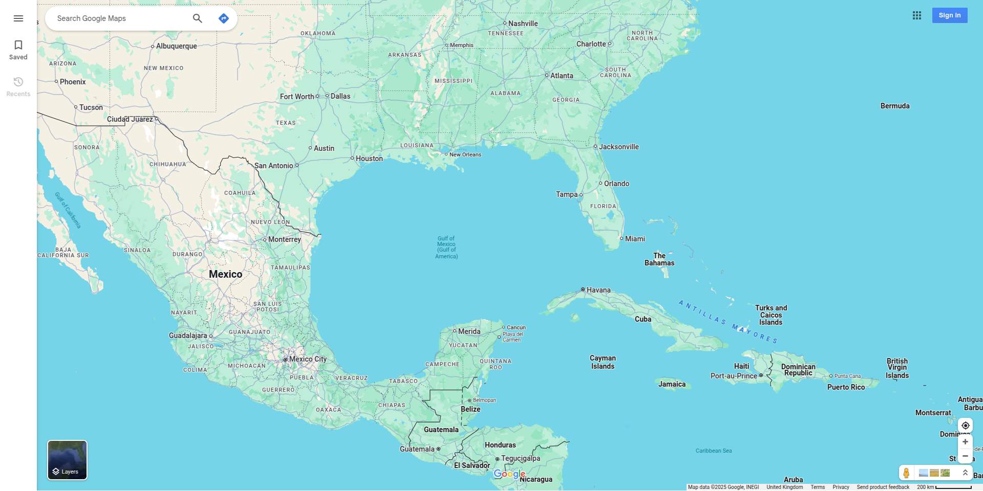 Map of Gulf of Mexico as viewed in the UK
